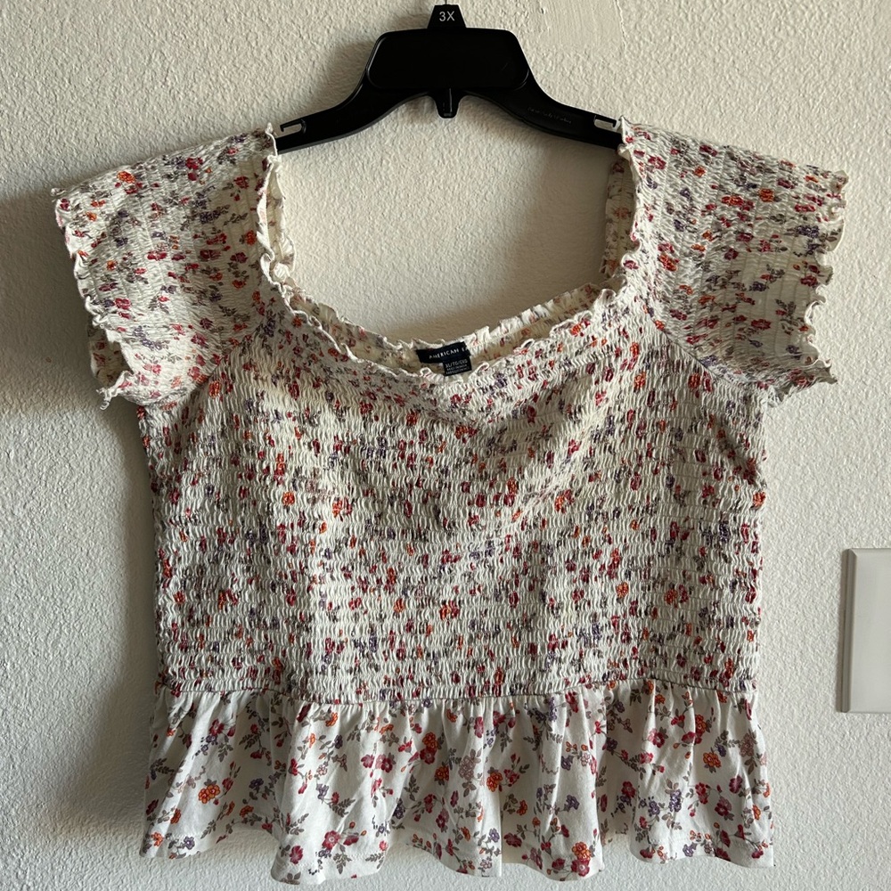 Floral Ruffle Sleeve Top